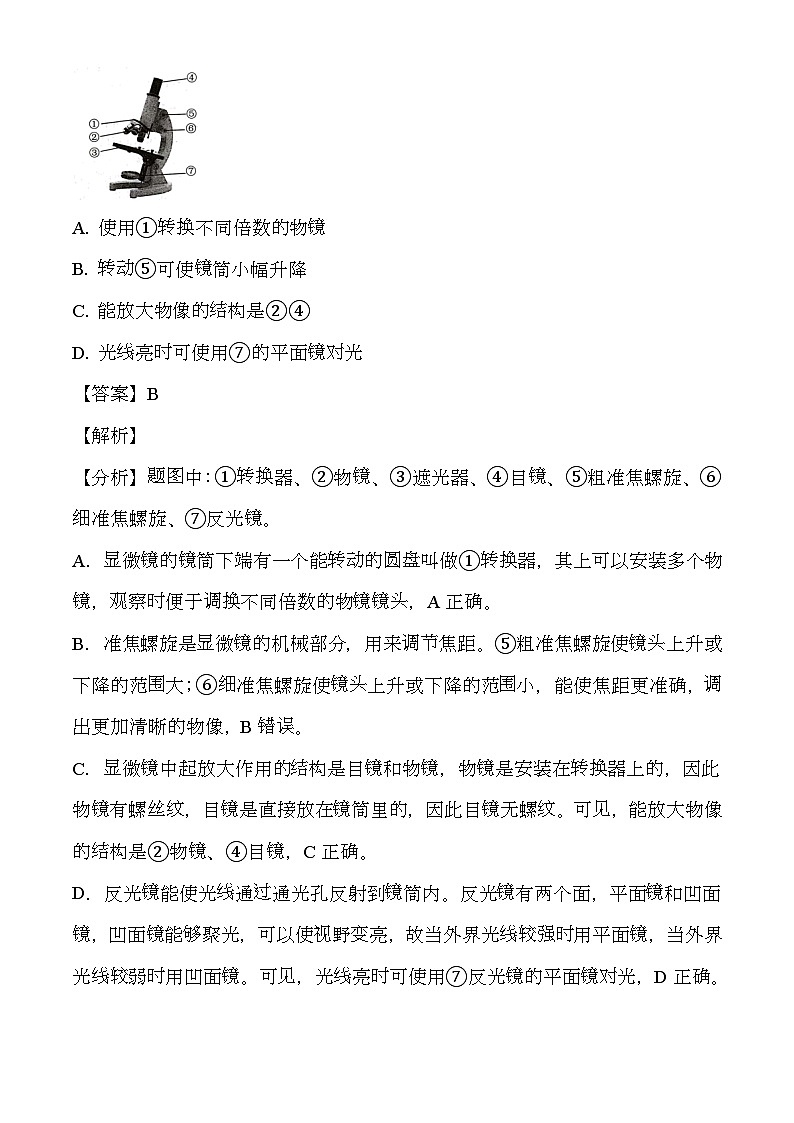 河北省保定市竞秀区2023--2024学年七年级上学期期末 生物试题(含解析)第2页