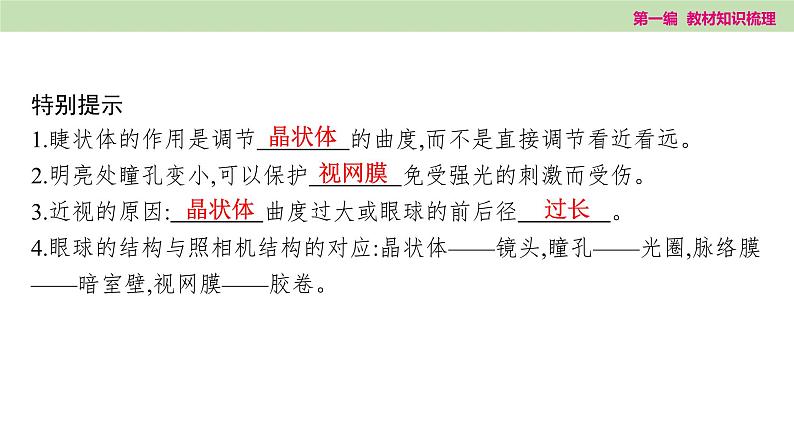 2025年中考知识整理七年级生物上册第十五课时 人体生命活动的调节和人类活动对生物圈的影响课件PPT第5页