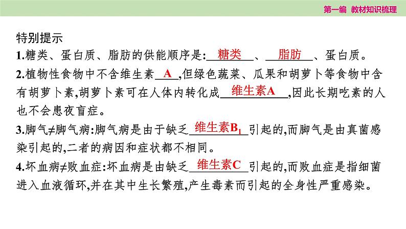 2025年中考知识整理七年级生物上册第十一课时 人体的营养课件PPT第8页