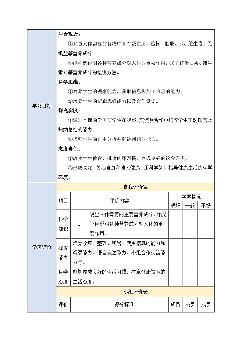 【大单元整体教学设计】北师大版版生物七下 4.6.1 人类的食物 教案第2页