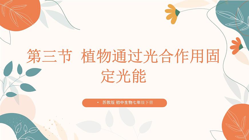 【核心素養(yǎng)目標(biāo)】濟(jì)南版初中生物七年級下冊3.1.3《植物通過光合作用固定光能》課件第1頁