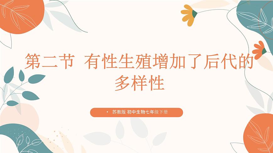 【核心素養(yǎng)目標(biāo)】濟(jì)南版初中生物七年級(jí)下冊(cè)4.1.2《有性生殖增加了后代的多樣性》課件第1頁(yè)