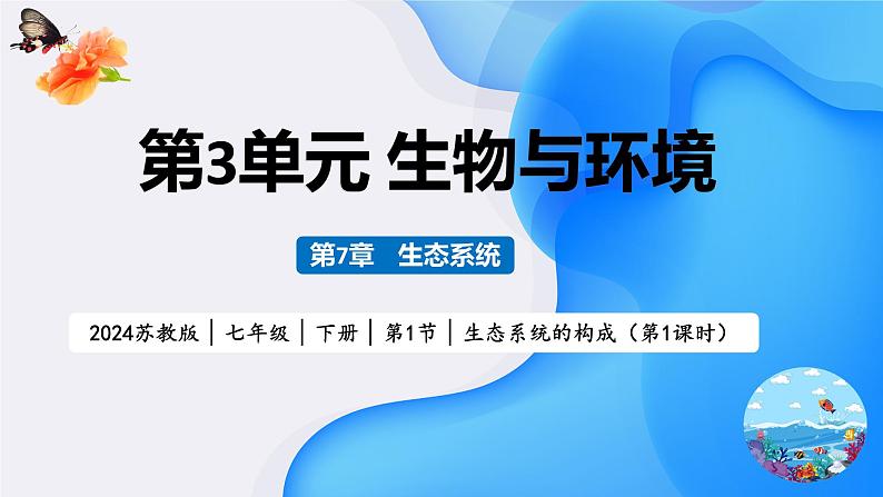 【核心素养】苏教版生物七年级下册 3.7.1 生态系统的构成(教学课件)(第1课时)第1页