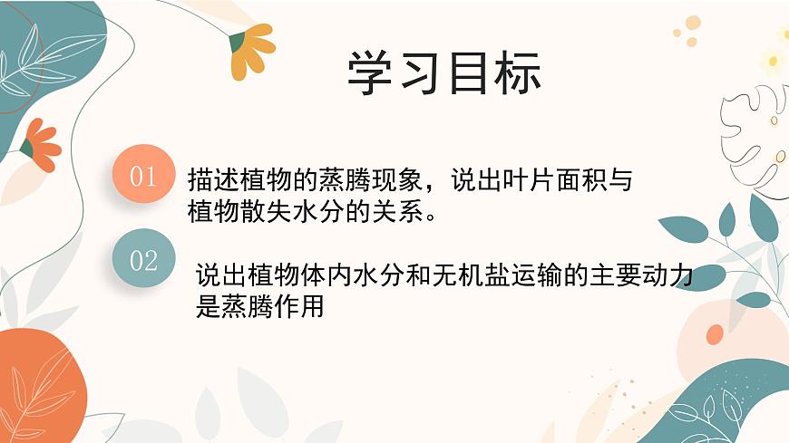 【核心素養(yǎng)目標(biāo)】濟(jì)南版初中生物七年級(jí)下冊(cè)3.1.2《蒸騰作用促進(jìn)植物對(duì)水的吸收和運(yùn)輸》課件第3頁