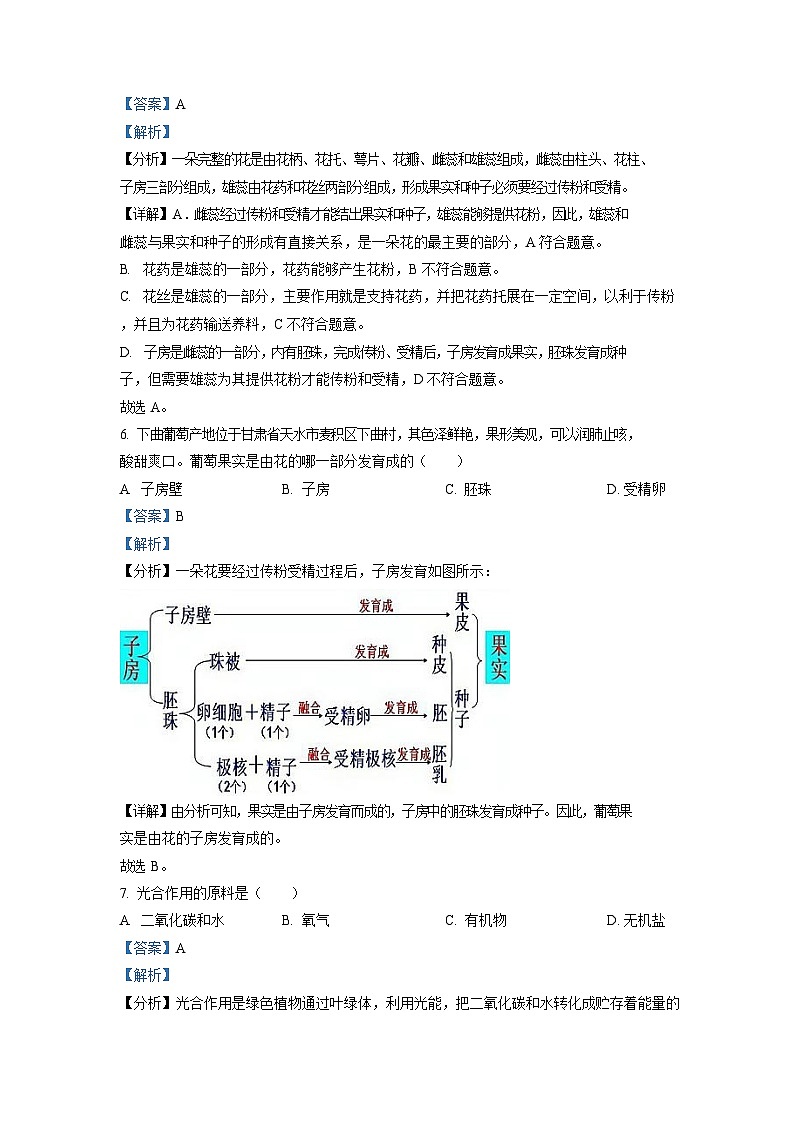 深圳市高级中学2022-2023学年八年级上学期期中生物试题(含答案)第3页