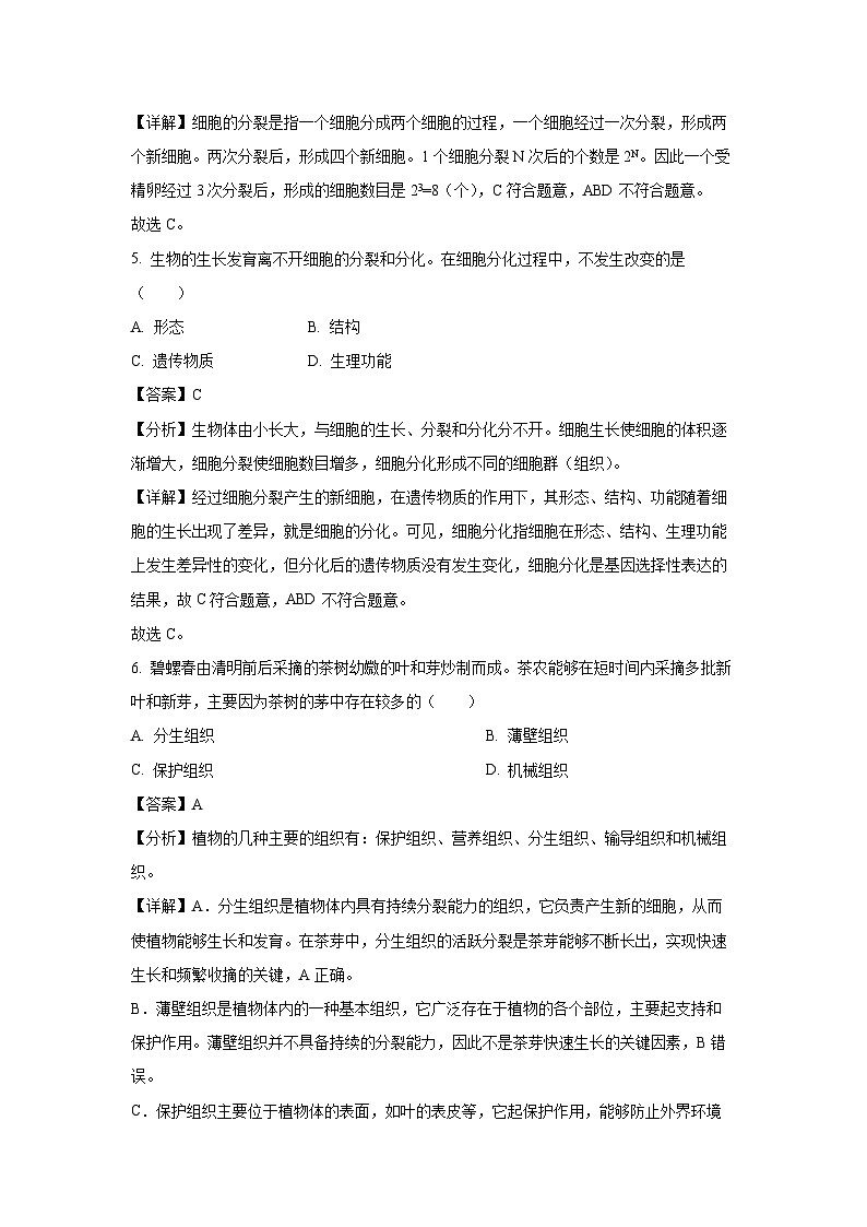 2024-2025学年辽宁省鞍山市铁东区七年级上12月月考生物试卷(解析版)第3页