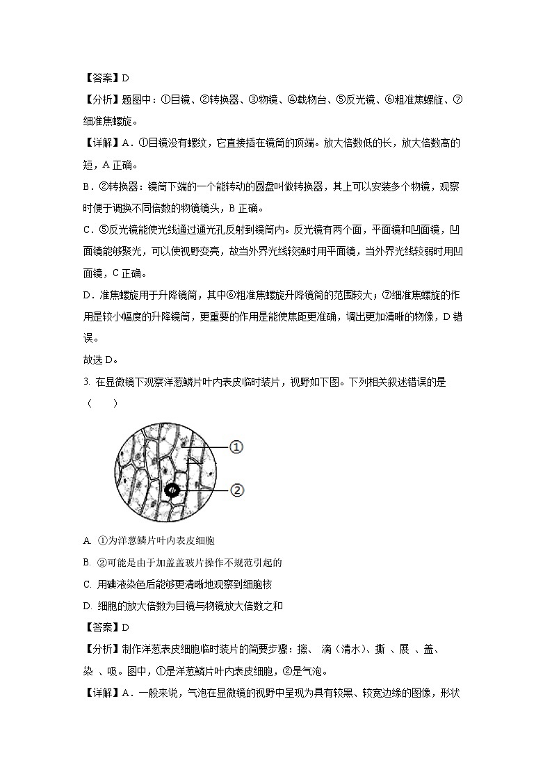 2024-2025学年辽宁省丹东市凤城市七年级上学期期末生物试卷(解析版)第2页
