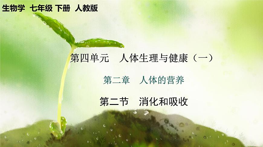 【核心素養(yǎng)】人教版初中生物七年級(jí)下冊(cè)4.2.2《消化和吸收》課件第1頁