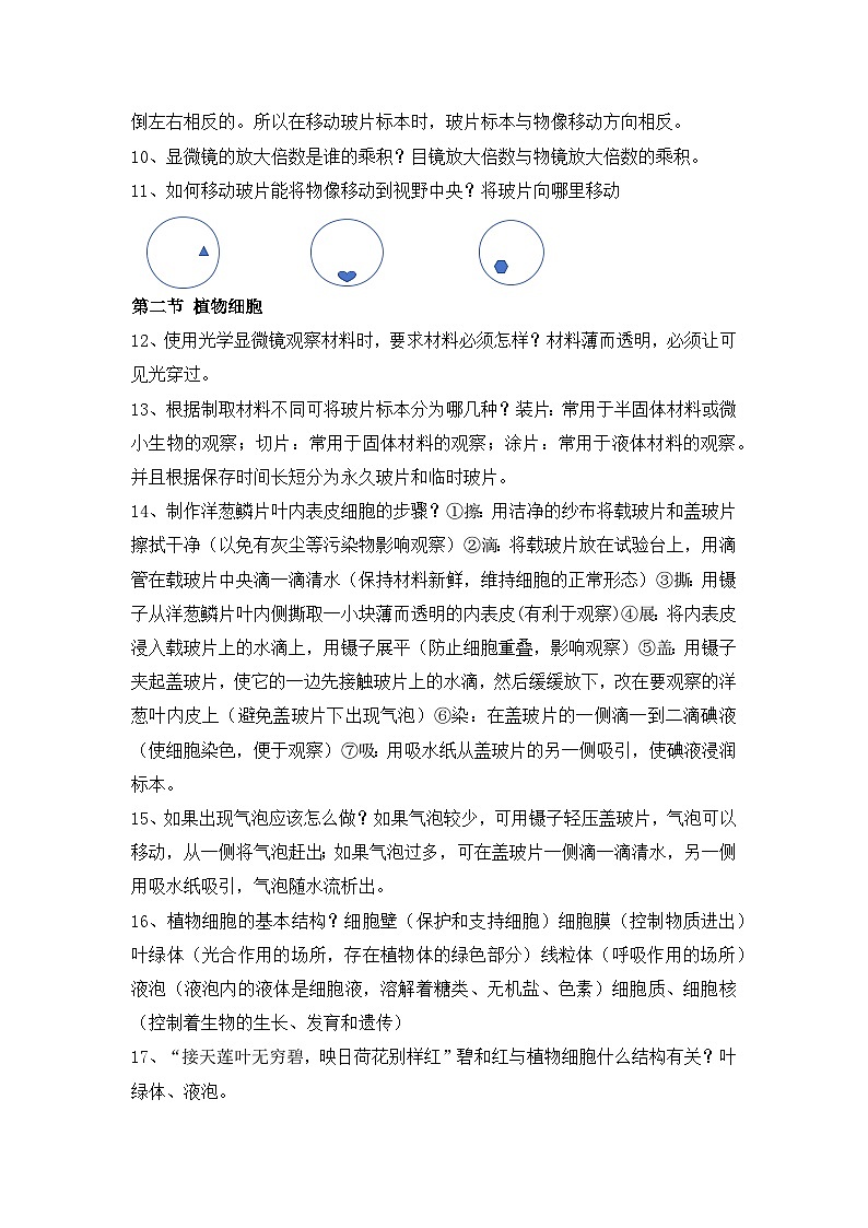 人教版(2024)生物七年级上册期末复习重点知识点提纲 学案第2页