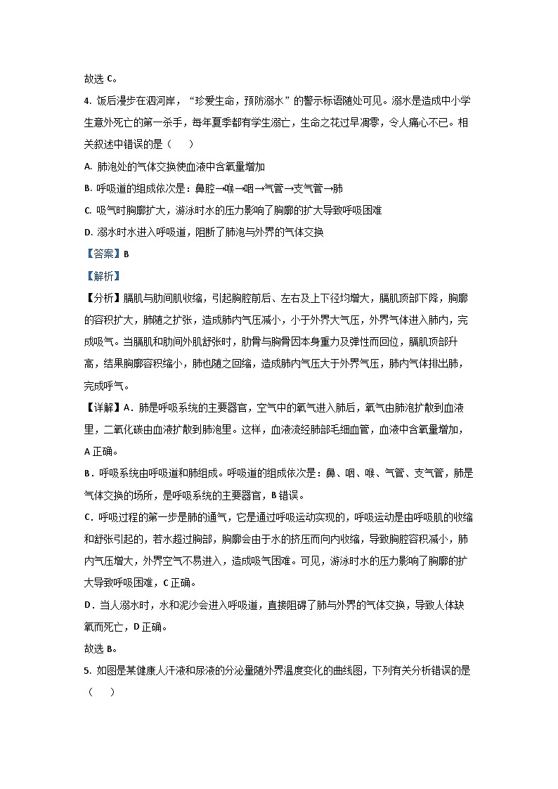 山东省东营市2024-2025学年七年级上学期期末生物试卷(解析版)第3页