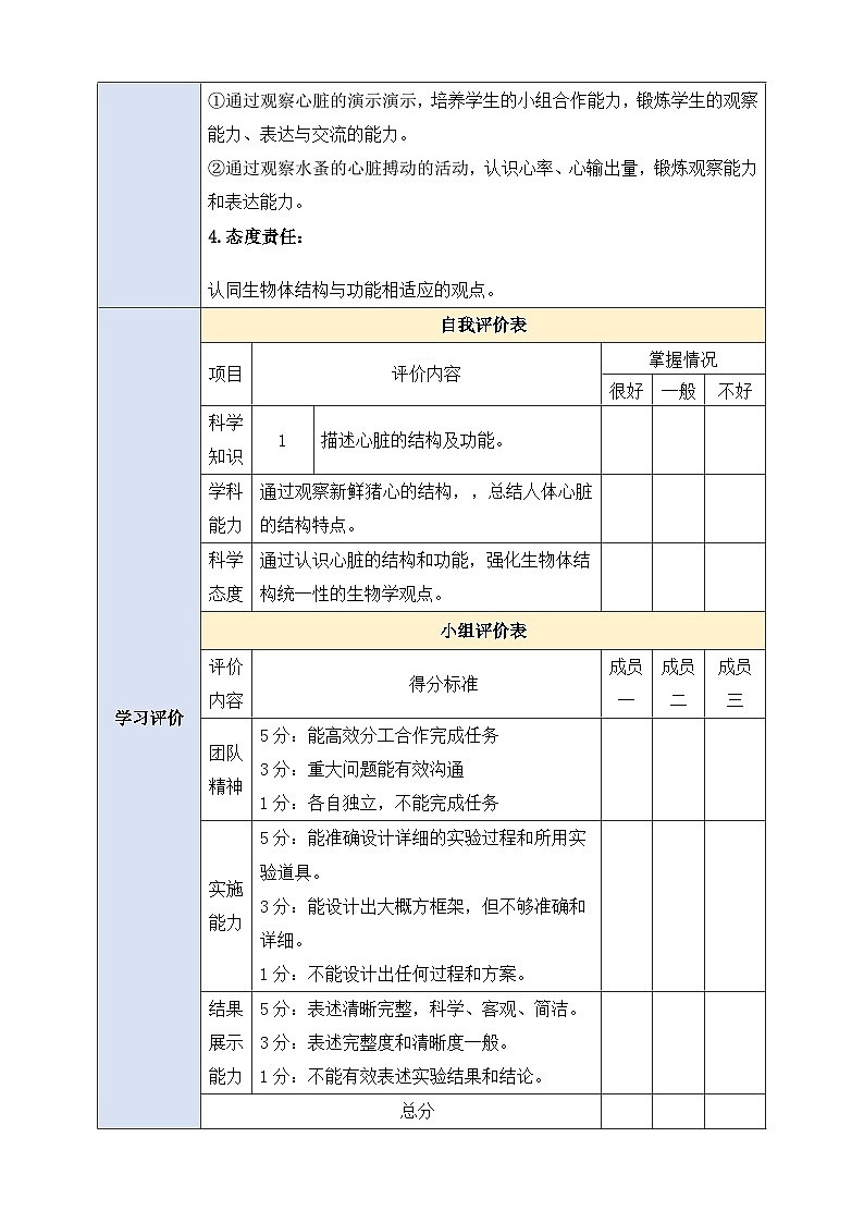 【大单元整体教学设计】北师大版生物七下 《4.7.2.2血液循环(第二课时)》教案第2页