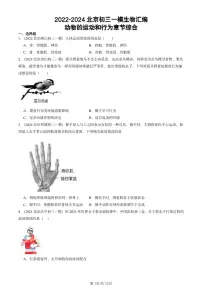 2022-2024北京初三中考一模生物汇编:动物的运动和行为章节综合