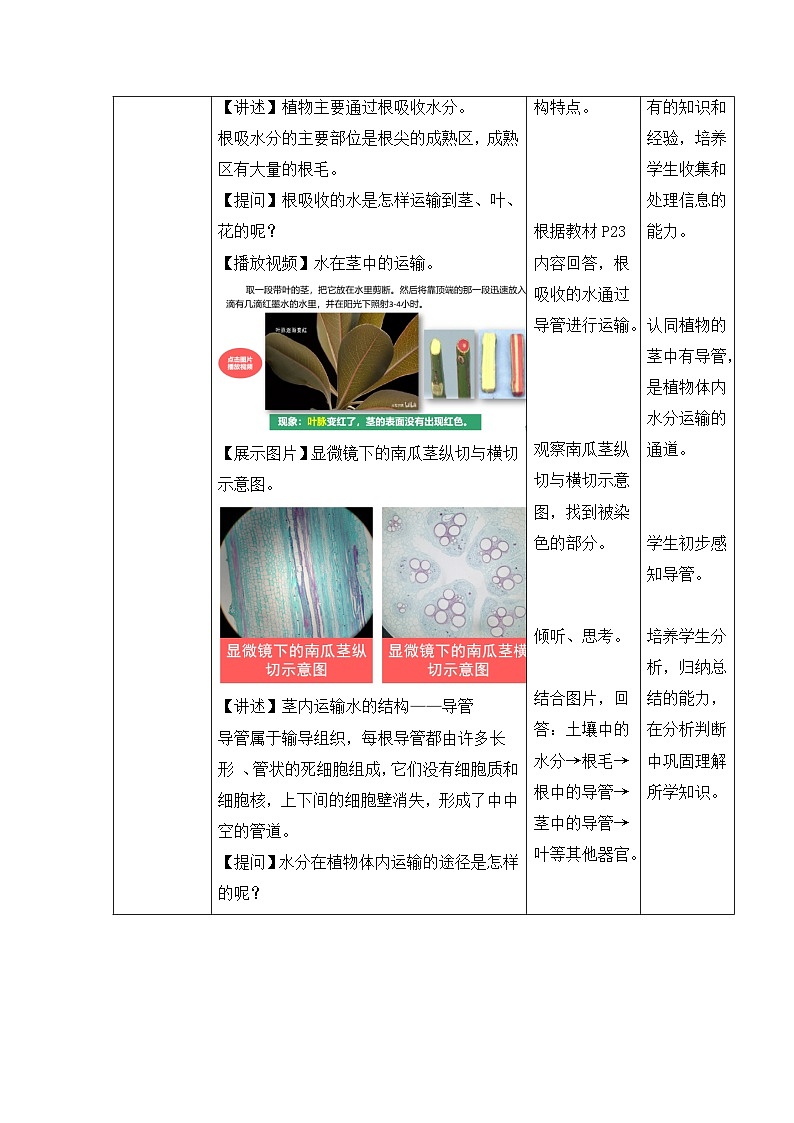 新人教版生物七下 3-2-1《水的利用与散失》教学设计第3页