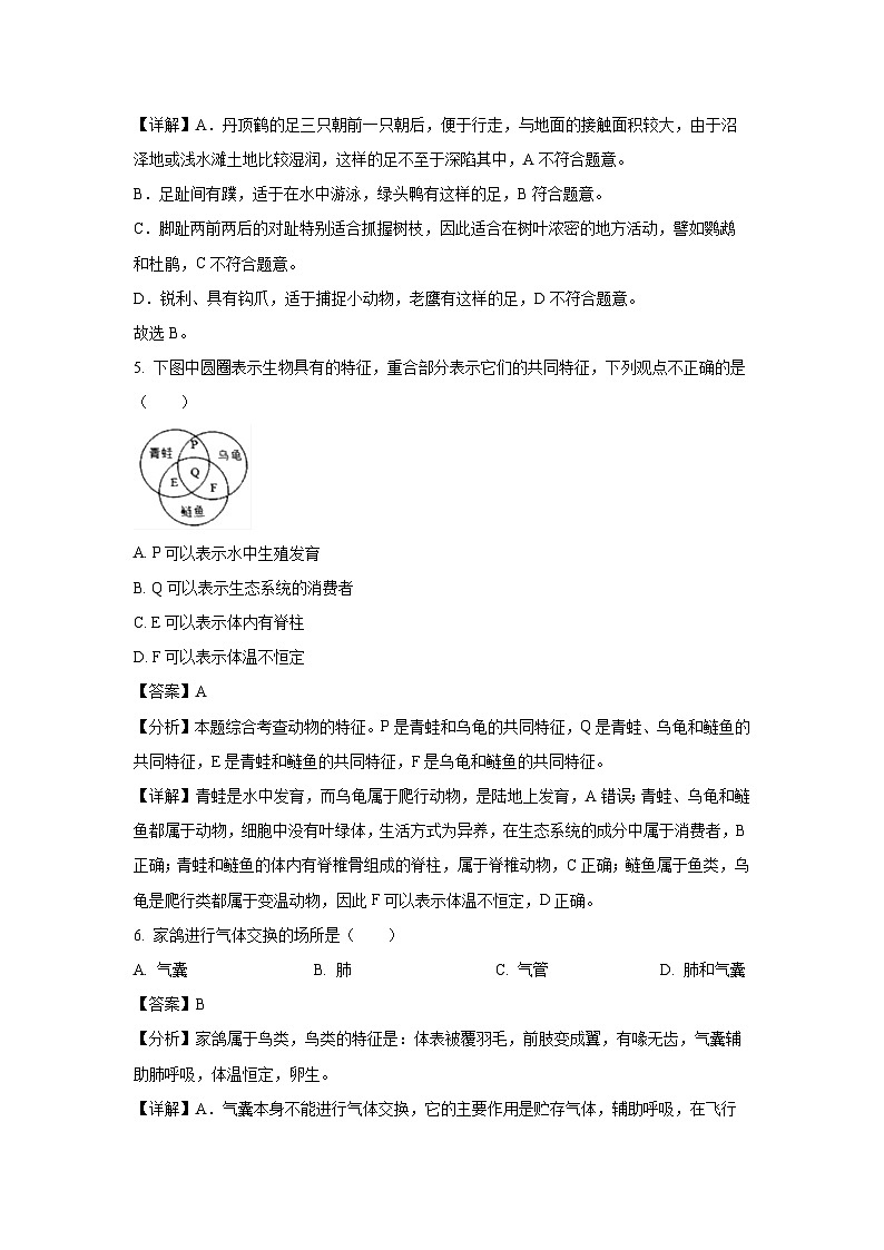 湖南省长沙市雨花区2024-2025学年八年级上期末生物试卷(解析版)第3页