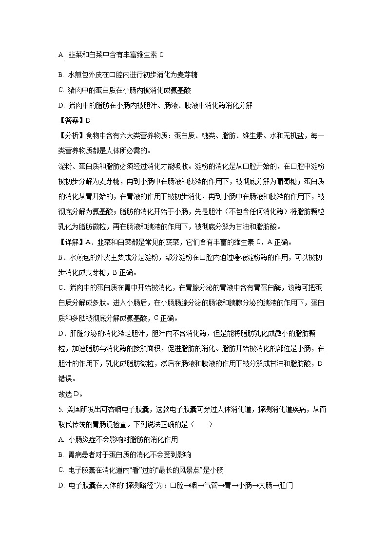 山东省东营市利津县2024-2025学年七年级(上)期末生物试卷(解析版)第3页