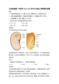 江西省南昌一中联考2024-2025学年七年级(上)期末生物试卷(解析版)