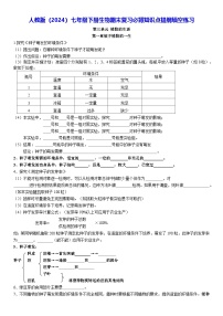 人教版（2024）七年级下册生物期末复习必背知识点提纲填空练习