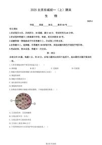 2025北京东城初一（上）期末生物试卷（有答案）