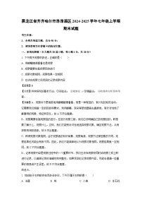 2024-2025学年黑龙江省齐齐哈尔市昂昂溪区七年级上学期期末生物试卷（解析版）