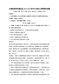 2024~2025学年云南省昆明市盘龙区七年级上学期期末生物试卷（解析版）