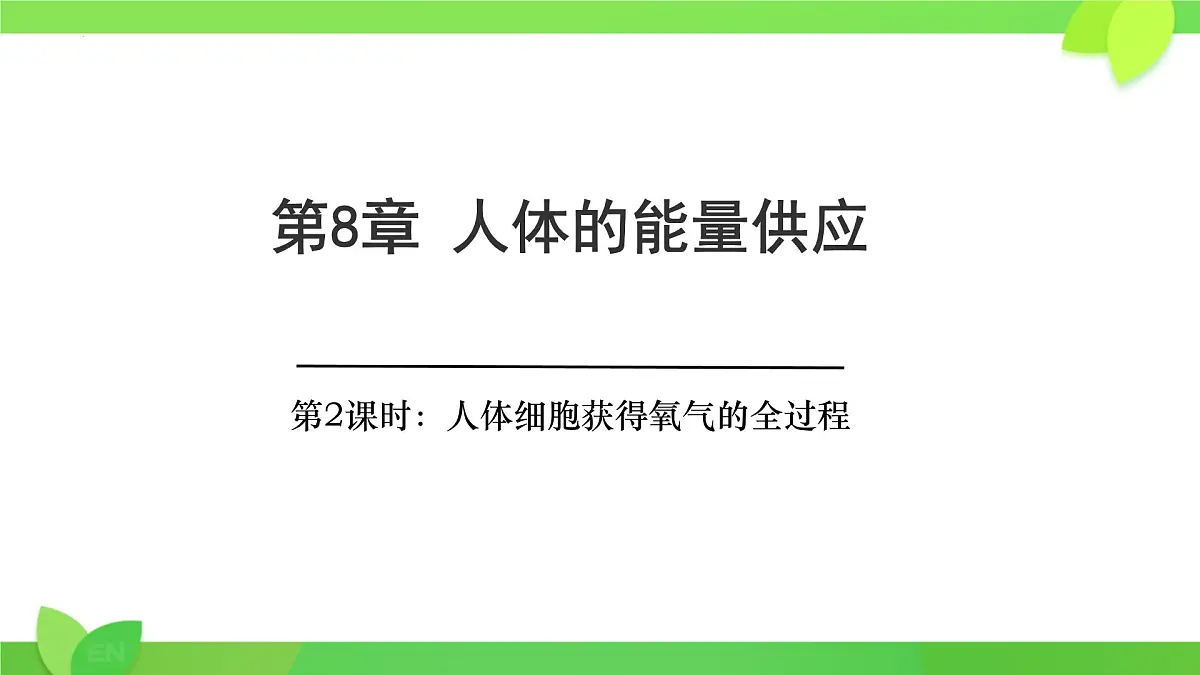 第8章第2节 人体细胞获得氧气的过程(第2课时)2025学年七年级生物下册(北大师版)课件第1页