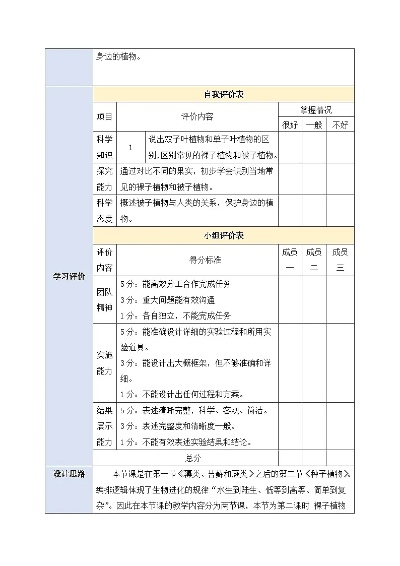 《2.1.2.2种子植物(第二课时)》教案第2页