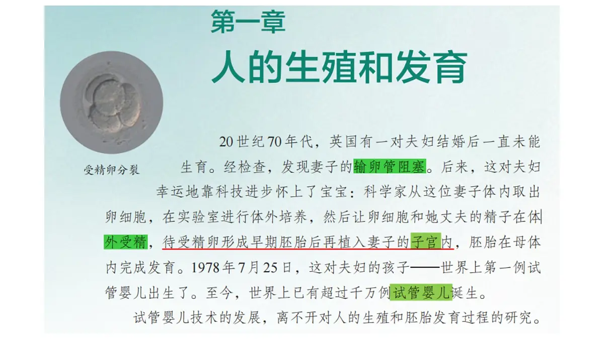 初中 生物 人教版(2024)七年级下册4.1.1 人的生殖 课件第1页