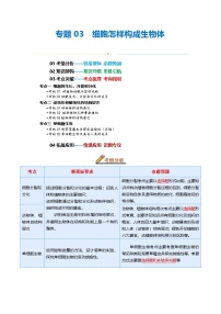 专题03 细胞怎样构成生物体（讲义）-2025年中考生物一轮复习