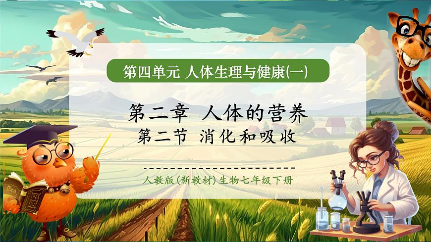 【大單元教學(xué)】人教版生物七下4.2.2消化和吸收 課件(共25張PPT)+視頻素材第1頁