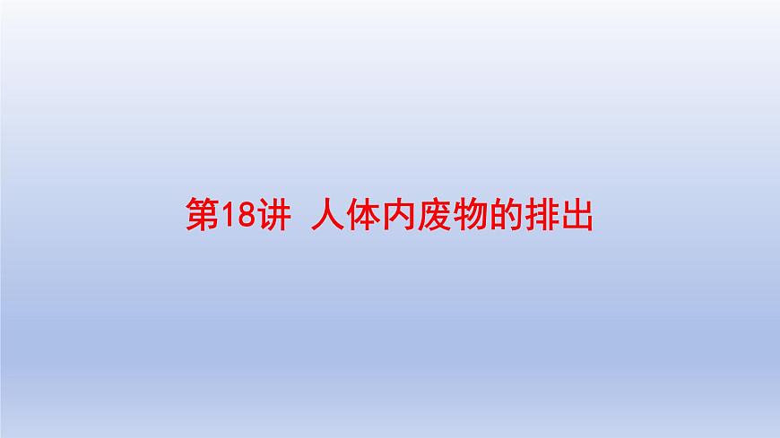 2025年初中生物會考一輪復習課件：第18講 人體內(nèi)廢物的排出第1頁