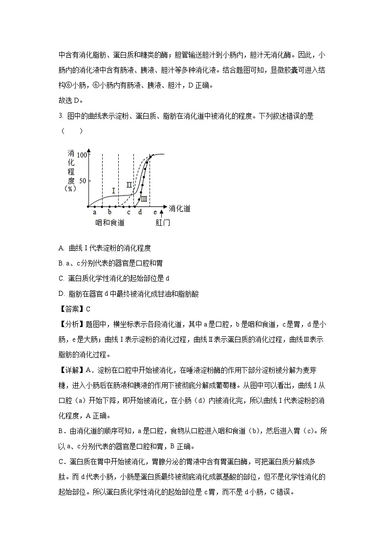 2025年山东省济南市市中区中考一模生物试题(解析版)第3页