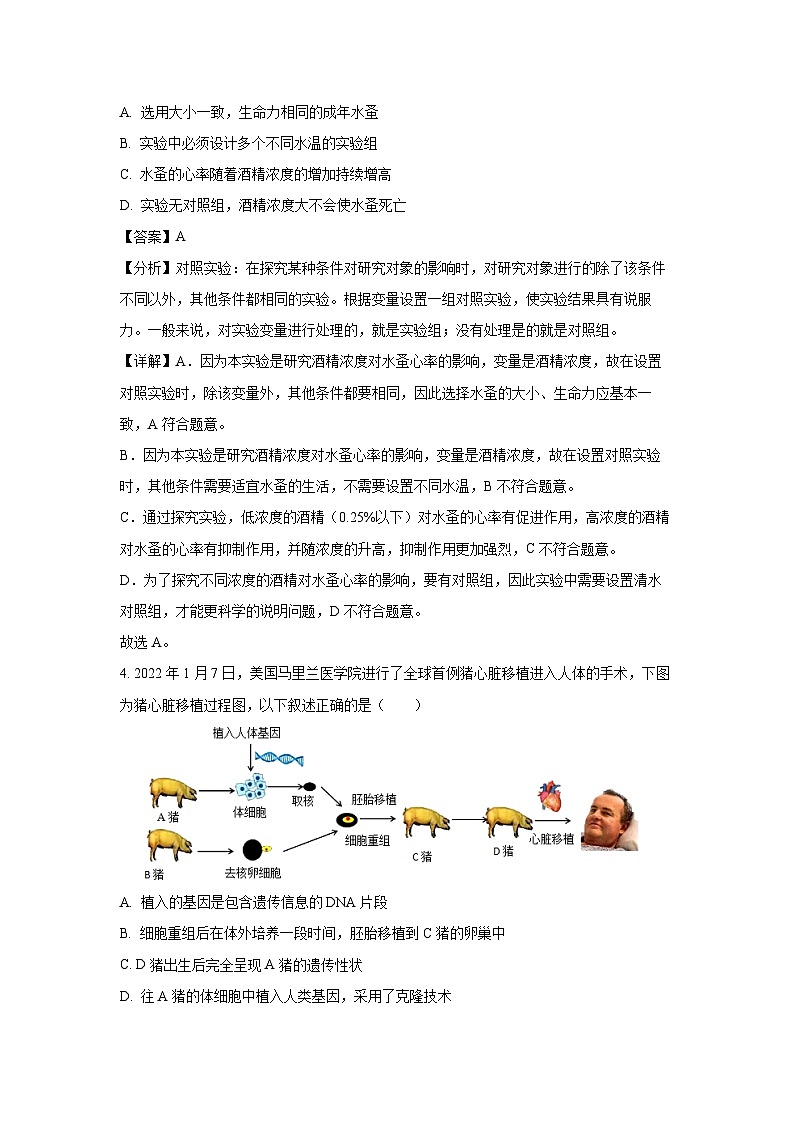 2025年江苏省淮安市淮阴区八年级中考一模生物试题(解析版)第2页