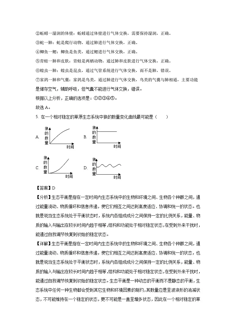 2025年海南省琼中县八年级中考一模生物试题(解析版)第3页
