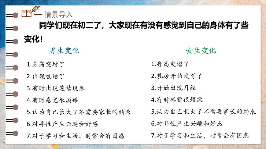 2024-2025學(xué)年濟(jì)南版生物七年級下冊 4.2.2  人在青春期出現(xiàn)顯著變化 課件第3頁