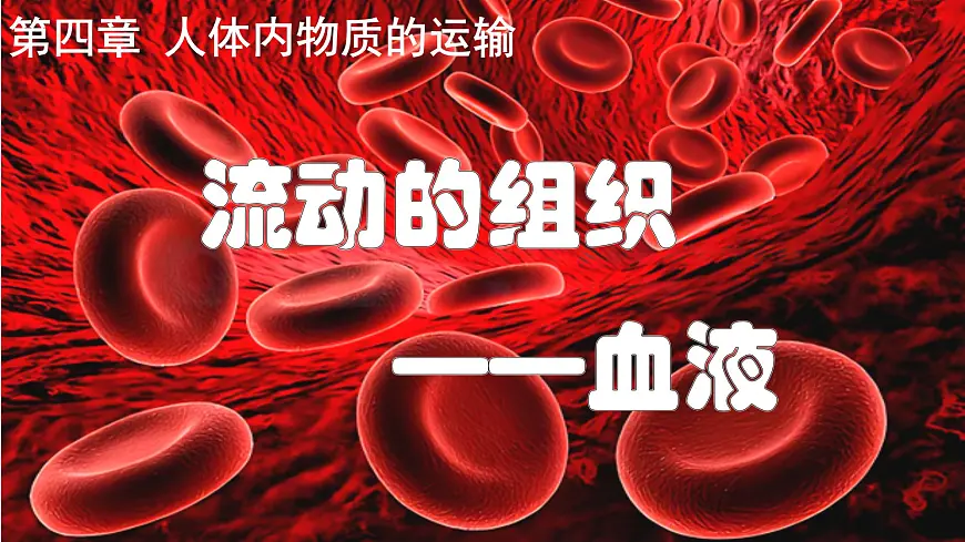人教版生物七年级下册4.4.1《流动的组织——血液》课堂教学课件第1页