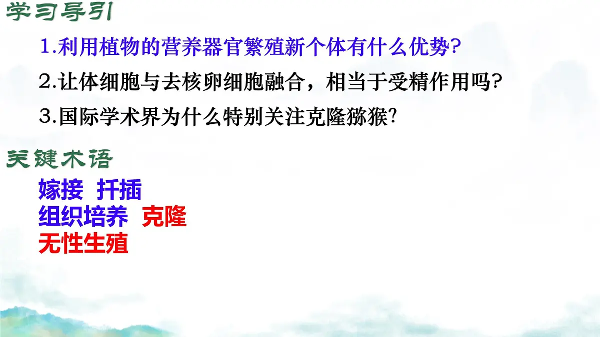 初中生物济南版(2024)七年级下册4.1.1 无性生殖保持了生物遗传特征的稳定(第二课时) 课件第6页