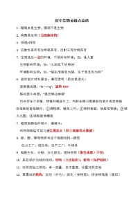 138条易错点总结-2025年中考生物冲刺抢押秘籍（江苏专用）学案·