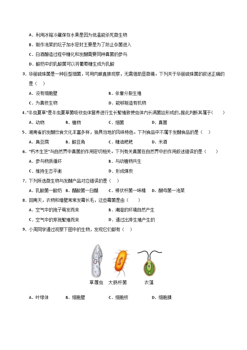 猜押08 微生物与健康(原卷版)第2页