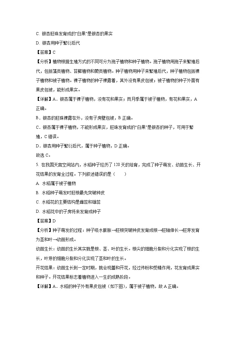 2025年山东省淄博市淄川区中考一模生物试题(解析版)第3页