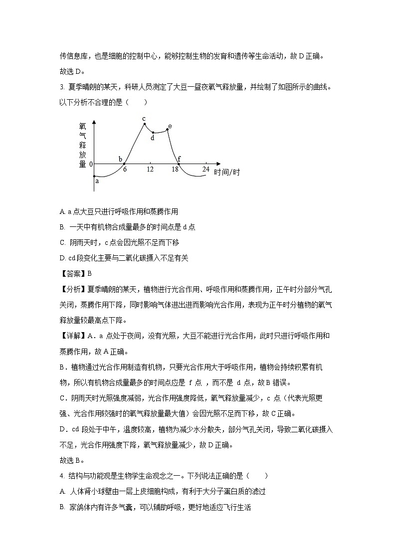 2025年山东省济宁市兖州区中考一模生物试题(解析版)第3页