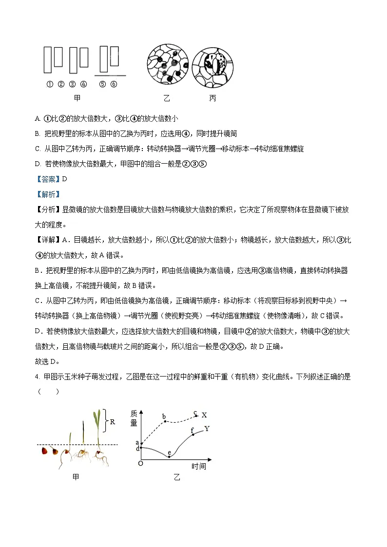 山东省泰安市新泰市2025年中考二模 生物试题(含解析)第3页