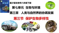 初中生物冀少版（2024）八年级下册保护生物多样性课前预习课件ppt