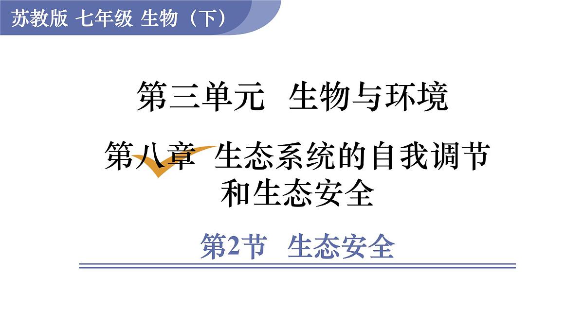 2024-2025学年苏教版初中生物七年级下册3.8.2生态安全 课件第1页