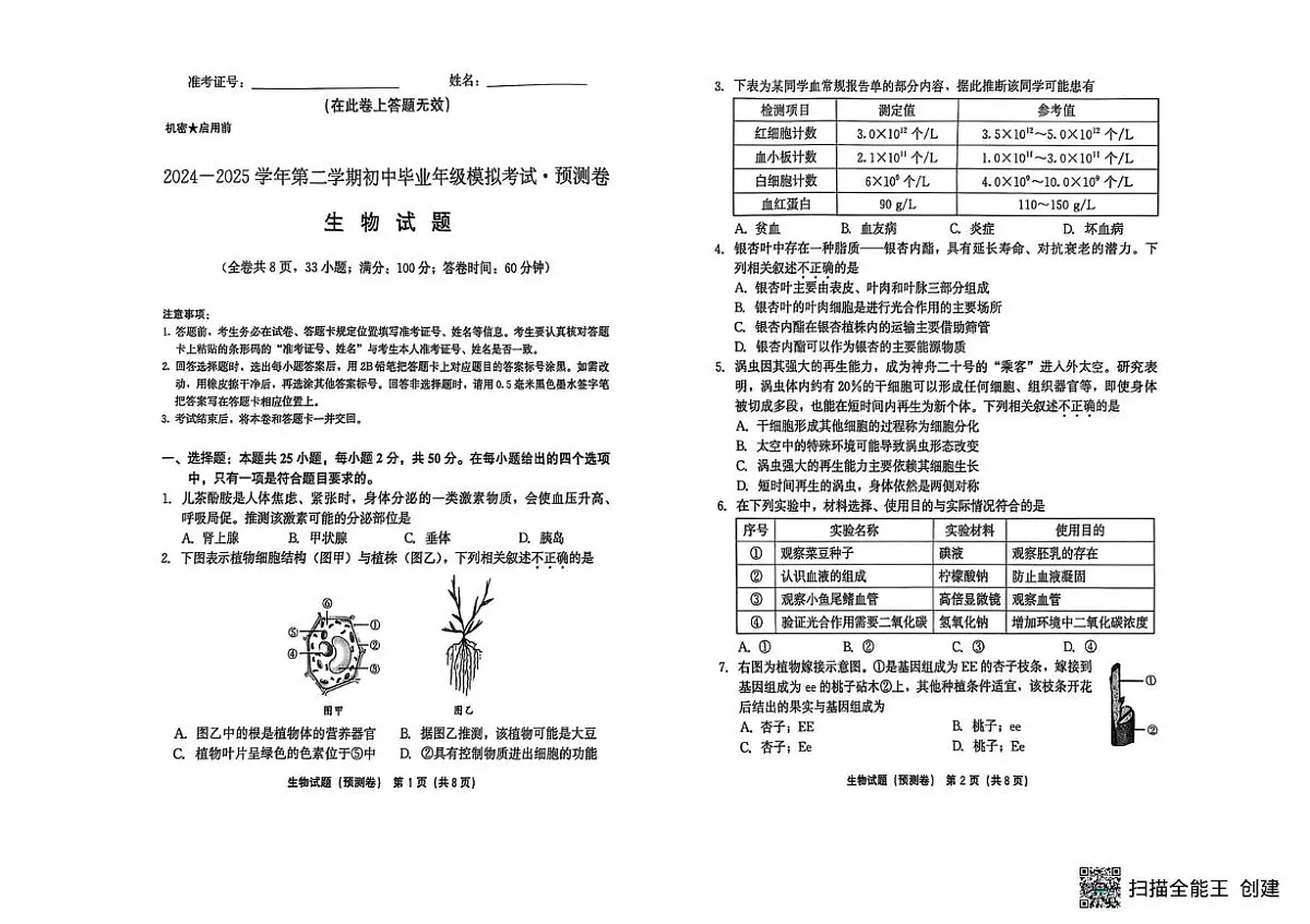 新建文件夹 (3) 生物试题第1页