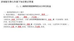 濟(jì)南版生物七年級(jí)下冊(cè)知識(shí)要點(diǎn)背誦 課件