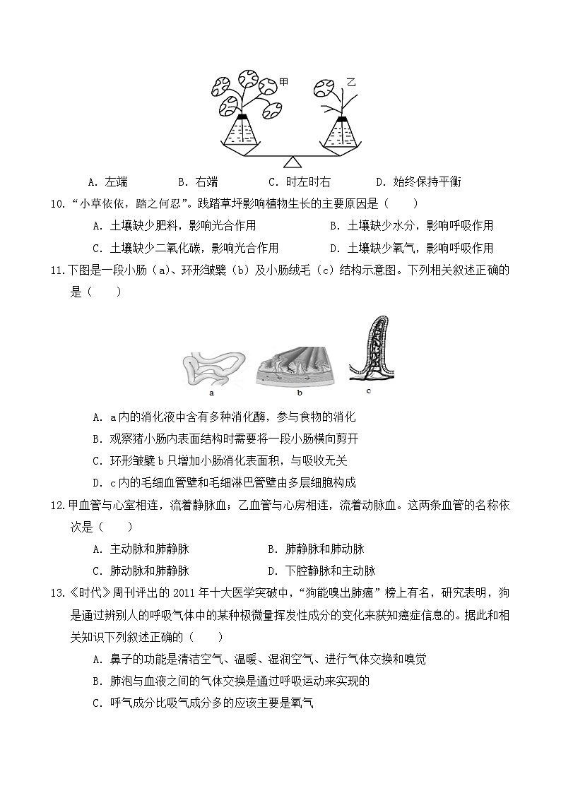 2025年中考考前押题最后一卷:生物(武汉卷)(考试版)第3页