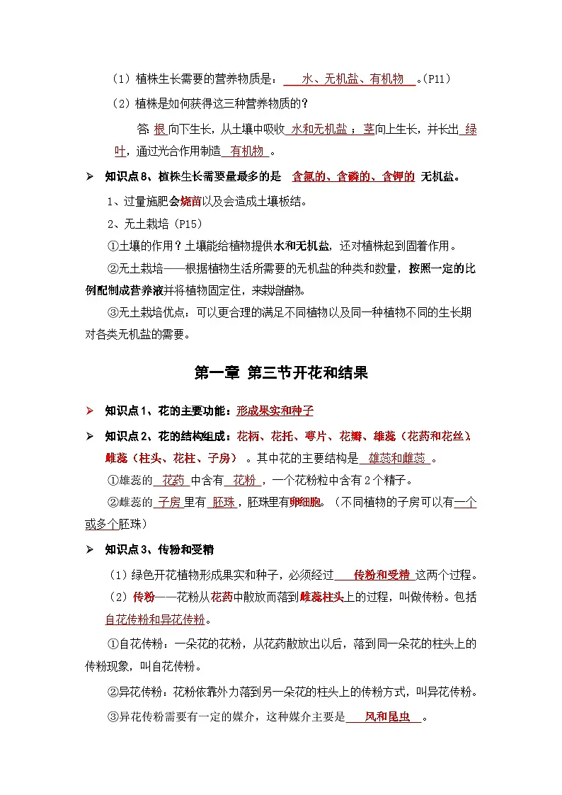 人教版(2024)七年级下册生物期末复习全册知识点提纲 学案第3页