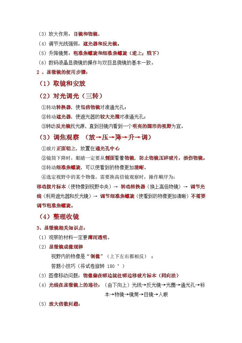 人教版(2024)七年级下册生物期末复习必背考点提纲 学案第2页