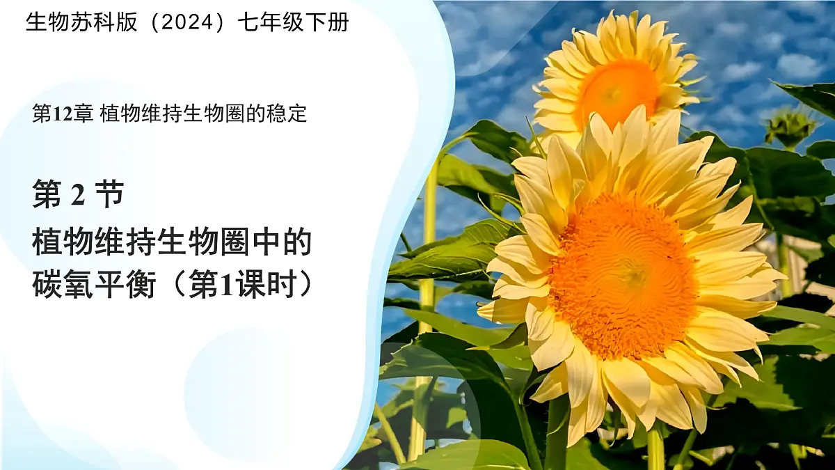 5.12.2 植物维持生物圈中的碳氧平衡 第1课时课件 生物苏科版(2024)七年级下册第五单元第1页