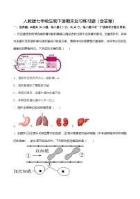 人教版七年级生物下册期末复习练习题（含答案）